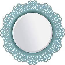 We did not find results for: Amazon Com Ckk Industrial Ltd Stonebriar Round Decorative Metal Lace Hanging Wall Mirror With Attached Hanger Blue With Brass Highlights Home Kitchen