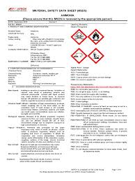 Annex 4 of the un ghs document provides globally harmonized guidance on how and what data are provided on these safety data sheets. Msds Ammonia Ammonia Respiratory System