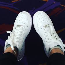 Black Air Forces With White Laces Trainers Shoes Laces White Nike Air Force 1 Ankle Socks White Sneaker Shoes Sneakers