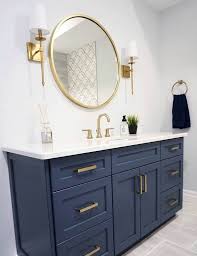 Check out these gorgeous blue cabinets and brass fixtures. Proof That Hale Navy Goes With Literally Anything Chrissy Marie Blog