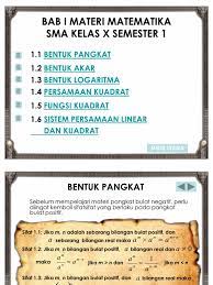 Pola hidup bersih dan sehat disini. Bab I Materi Matematika Sma Kelas X Semester 1