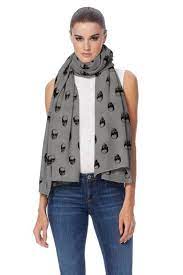360 Cashmere Linus Skull Scarf Grey Garmentory