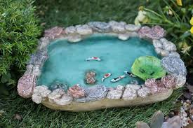 Made from polymer clay and resin. Fairy Garden Fish Pond Miniature Pond Fairy Garden Pond