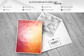 A6 Postcard With Envelope Mock Up Postcard Mockup Mockup Design Postcard Design