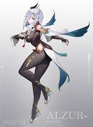 shenhe (genshin impact) drawn by alzur | Danbooru