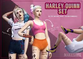 Harley Quinn Birds Of Prey Outfit Kids Pin On Sims 4 Cc