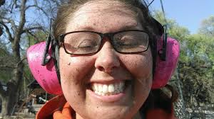 This was our chef for the weekend. Kirsten did not look like this in the  kitchen. I caught her here after running the power washer. This was a  special weekend for Kirsten