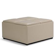 Removable double sided lid with tray can be used as a. Simpli Home Avalon Coffee Table Storage Ottoman With 4 Serving Trays From Simpli Home Accuweather Shop
