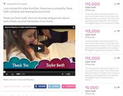 Gofundme is a crowdfunding platform that allows people to donate money to individuals who are requesting assistance. Taylor Swift S 50k Donation To Sick Girl Causes Gofundme To Raise Limits Good News Network