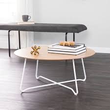 The coffee table is a versatile piece of furniture that is usually very central to your living room design. Holly Martin Kacheri Round Scandinavian Style Coffee Table White W Natural Accuweather Shop