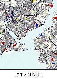 Istanbul City Map Metal Prints Map Art Map Poster Prints