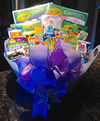 Girls Crayola And Art Supply Basket Art Supplies Gift Raffle Basket Gift Baskets