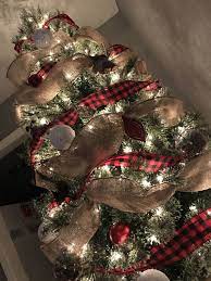 Rustic plaid woodland christmas tree. Buffalo Plaid Burlap Christmas Tree Rustic Christmas Tree Christmas Tree Decorations Christmas Decorations Rustic Tree