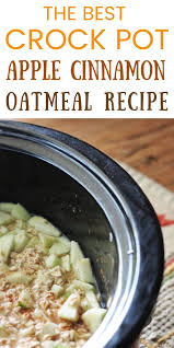 Crock Pot Apple And Cinnamon Oatmeal In 2021 Low Cholesterol Recipes Oatmeal Recipes Crockpot Crock Pot Cooking