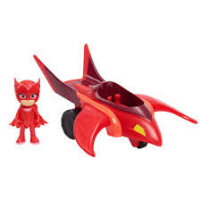 PJ Masks Owlette and Owl Glider, 2-Piece Articulated Action Figure and  Vehicle Set, Red, by Just Play : Toys & Games