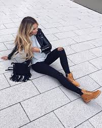 Dark brown timberland boots outfit. How To Wear Timberland Boots If You Are A Girl Outfits With Timberlands Just The Design