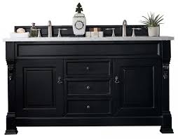 Impressive handcrafted furniture extra storage: 60 Inch Double Sink Bathroom Vanity In Black James Martin