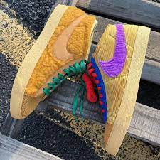 At the time of its release in october 2019, customers were able to choose a black or white leather upper, nylon or leather tongue and graphic lettering with reflective. Cpfm Cactus Plant Flea Market Nike Blazer By You Release Info Sneakernews Com Cute Nikes Custom Nike Shoes Men S Shoes