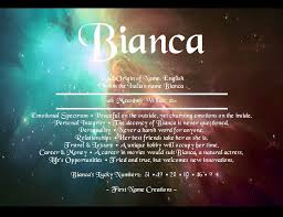 But not only that, the italian language. Bianca Name Meaning First Name Creations Names With Meaning Meant To Be Names
