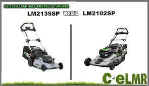 Ego Lm2102sp Versus Lm2135sp Self Propelled Electric Lawnmower Comparison Ego Tools Self Propelled Mower Ego