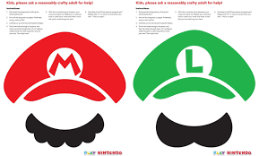 Mario And Luigi Instant Disguise Kit Printable Hats Mustaches Play Nintendo Mario And Luigi Hats Super Mario Super Mario And Luigi