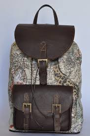 Sale Genuine Leather And Africa Print Backpack Bags Stylish Handbag Genuine Leather
