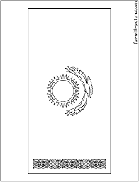 This flag of kazakhstan was adopted on 4 june 1994. Kazakhstan Flag Coloring Page
