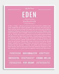 Eden Classic Name Print Personalized Art Print Classic Names Names With Meaning