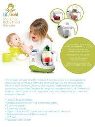 Amazon Com Lil Jumbl Versatile Baby Food Maker Mill Grinder Blender Steamer Reheat Bottle Pacifier Warmer Sterilizer Digital Controls Lcd Display Timer Bowl Lock System 2 Foods At Once