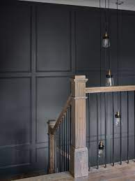 Modern Farmhouse Stairwell Stairs Feature Wall Stair Well Black Accent Walls