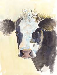 Black Angus Watercolor Painting Print Cattle Art Print Canvas Farm Animal Watercolor Animal Print Angus Cow Large Cow Canvas Watercolor Animals Cow Pictures