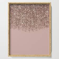 Looks amazing and good quality5. Blush Pink Rose Gold Bronze Cascading Glitter Serving Tray By Christyne Society6