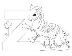 This is a set of coloring pages featuring a different animal for each letter of the alphabet. Animal Alphabet Z Coloring Page Stock Vector Illustration Of Colourful Beautiful 9999545