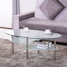 The four legs feature floor levers to improve. Go2buy Oval Glass Coffee Table For Living Room Furniture Round Glass Top Chrome Finish Metal Legs Clear Buy Online In Bahamas At Bahamas Desertcart Com Productid 36372474