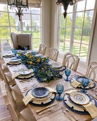 On the other hand, if your kitchen room lacks natural light, you can compensate it by adding bolder shades of these colors. Decor Transition Into Fall Blue And Yellow Tablescape