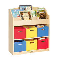 Classroom Furniture 9 Compartment Book Display With Bins Storage Bins Fabric Storage Bins Toy Storage Organization