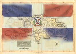 La republica dominicana es de relieve montañoso. Cuadro En Lienzo Mapa Republica Dominicana Con Bandera 14 99