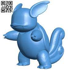 Wartortle Figurine Pokemon B005088 File Stl Free Download 3d Model For Cnc And 3d Printer Download Free Stl Files Stl Pokemon 3d Printer