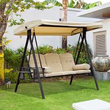 Stitching up an outdoor pillow to brighten up a porch or deck is a great project for a sewing novice. Outsunny Swing Chair Hammock Chair 3 Seater Garden Steel Beige Chair Hammock Canopy Cushion Shelter Steel