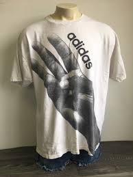Black And White Adidas Shirts Vintage Adidas Shirt 90s Trefoil 3 Stripes Hand Peace Sign Etsy In 2020 Vintage Adidas Fashion Tees Adidas Shirt