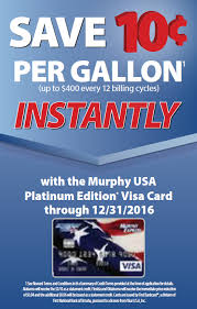 Jul 28, 2021 · a gas credit card is a card that gives extra rewards when used to purchase gas, either at any gas station or a specific chain, depending on the card. Murphy Usa Starting Today Get 10 Cents Off Every Gallon Of Gas Instantly At Murphy Usa Express Locations Just Pay With Your Murphy Usa Platinum Edition Visa To Take Advantage Of These