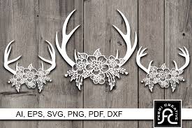 Download Deer Antler Flower Paper Cut Svg Graphic By Febri Creative Creative Fabrica