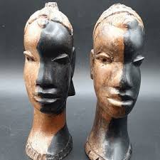 Vintage Nigerian Yoruba Ebony Wood Bust
