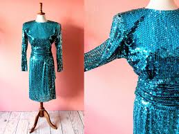 Shop dresses with aqua & more. Vintage Sequin Party Dress Oleg Cassini Formal Dress Mermaid Etsy Sequin Party Dress Draped Dress Blue Green Dress