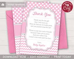 I'm excited to use it once the. Baby Shower Thank You Card For Girls Puggy Prints