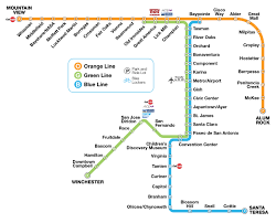 Light Rail Stops Map Transit Maps: Official Map: Vta San Jose Light Rail Map, 2020