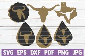 Download Longhorn Earrings Svg Bundle Graphic By Mintymarshmallows Creative Fabrica Svg Material Design Background Aztec Design Background PSD Mockup Templates