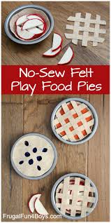Isabella (enjoy) listening to music. Easy No Sew Felt Play Food Pies Frugal Fun For Boys And Girls