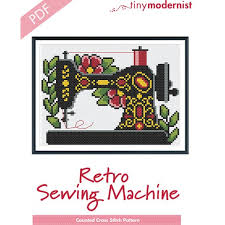 Add to favorites martini glass cocktail retro cross stitch pattern atomic era mid century modern pdf digital needlepoint instant download. Retro Sewing Machine Downloadable Pdf Cross Stitch Pattern Tiny Modernist Fat Quarter Shop
