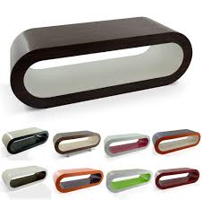 Nero white marble oval coffee table. Oak Designer Coffee Table Black White High Gloss Modern Oval Contemporary Ebay
